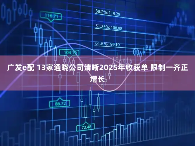 广发e配 13家通晓公司清晰2025年收获单 限制一齐正增长