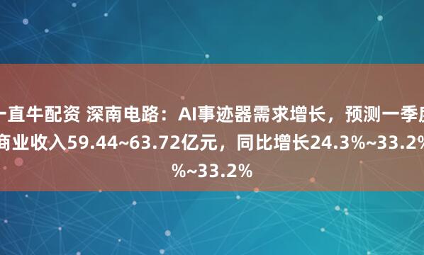 一直牛配资 深南电路：AI事迹器需求增长，预测一季度商业收入59.44~63.72亿元，同比增长24.3%~33.2%