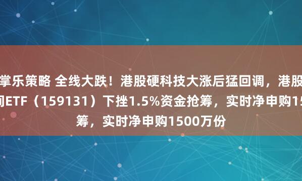 掌乐策略 全线大跌！港股硬科技大涨后猛回调，港股信息时间ETF（159131）下挫1.5%资金抢筹，实时净申购1500万份
